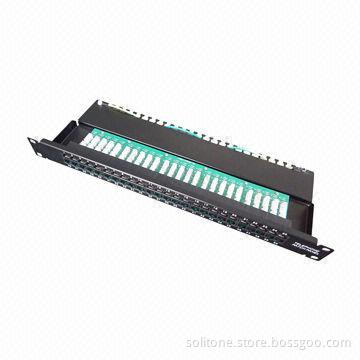 Voice Patch Panel with 50 Ports, Fits for 19-inch Network Cabinet and Cables
